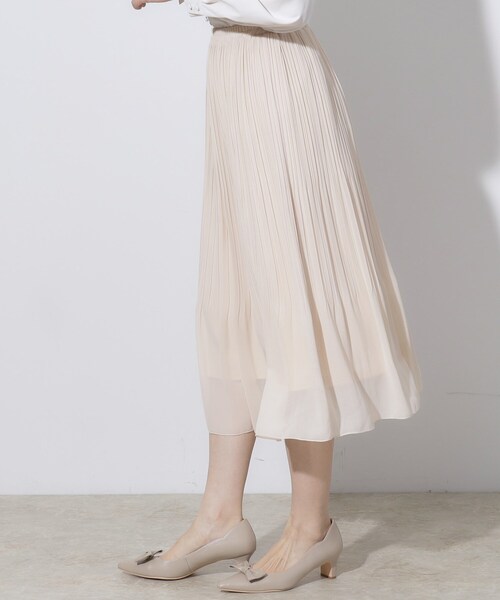 couture brooch（クチュールブローチ）の「【セレモニーシーン/お仕事にも】ランダムプリーツスカート（スカート・レディース・ライトベージュ/ネイビー/ブラック・38/40/36/42）」の21枚目の写真