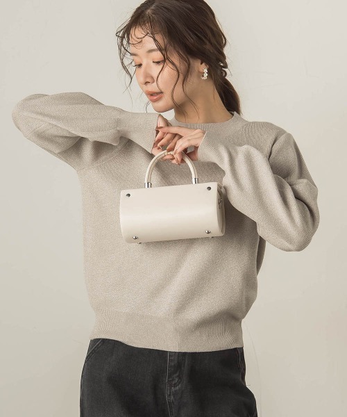 VICKY（ビッキー）の「抗ピリングスウェットライクニット≪手洗い可能≫（ニット/セーター・レディース・ブラック/ベージュ/ライトグレー・M）」の13枚目の写真