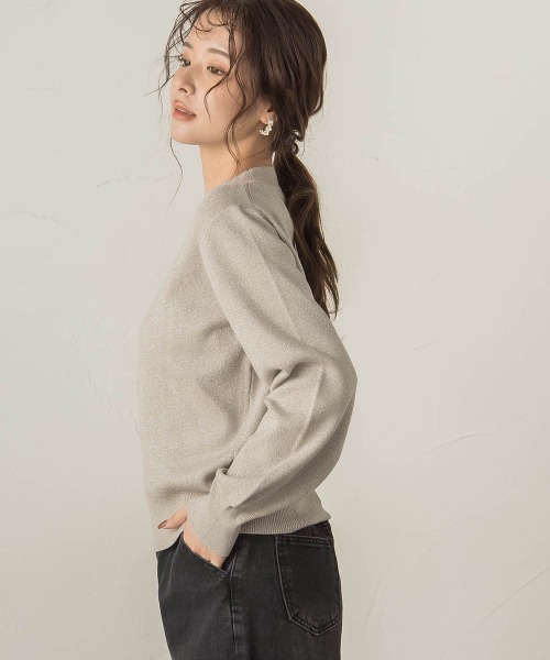 VICKY（ビッキー）の「抗ピリングスウェットライクニット≪手洗い可能≫（ニット/セーター・レディース・ブラック/ベージュ/ライトグレー・M）」の14枚目の写真