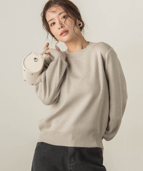 VICKY（ビッキー）の「抗ピリングスウェットライクニット≪手洗い可能≫（ニット/セーター・レディース・ブラック/ベージュ/ライトグレー・M）」の16枚目の写真