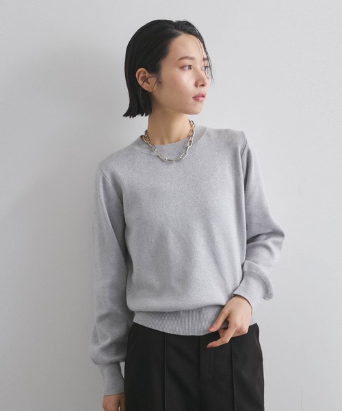 VICKY（ビッキー）の「抗ピリングスウェットライクニット≪手洗い可能≫（ニット/セーター・レディース・ブラック/ベージュ/ライトグレー・M）」の6枚目の写真