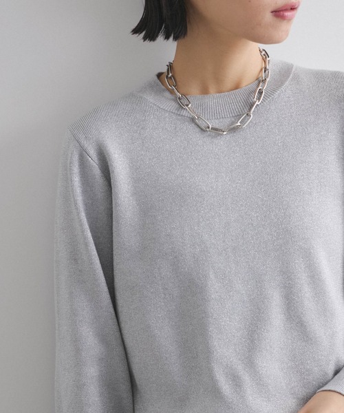 VICKY（ビッキー）の「抗ピリングスウェットライクニット≪手洗い可能≫（ニット/セーター・レディース・ブラック/ベージュ/ライトグレー・M）」の7枚目の写真