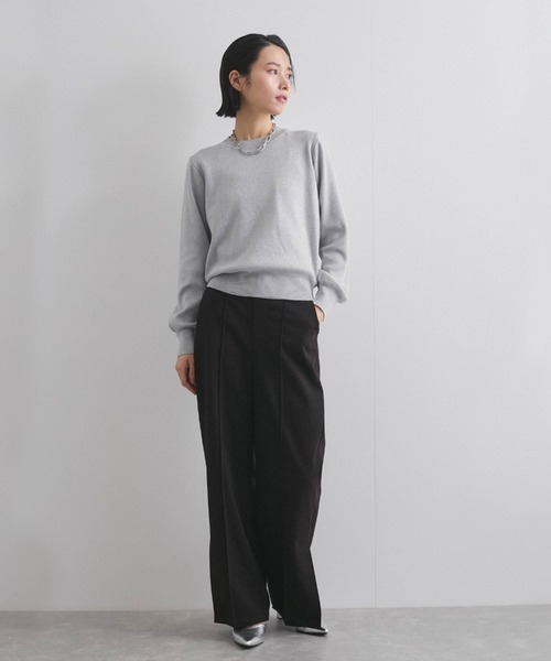 VICKY（ビッキー）の「抗ピリングスウェットライクニット≪手洗い可能≫（ニット/セーター・レディース・ブラック/ベージュ/ライトグレー・M）」の10枚目の写真