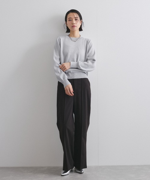 VICKY（ビッキー）の「抗ピリングスウェットライクニット≪手洗い可能≫（ニット/セーター・レディース・ブラック/ベージュ/ライトグレー・M）」の9枚目の写真