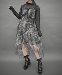 axes femme POETIQUE | スネークスケールチュールワンピース(ワンピース)