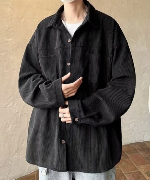 MGV（エムジーヴィー）の「コーデュロイベーシックシャツ（シャツ/ブラウス・メンズ・アイボリー/ブラック/グレー/ブルー・MEDIUM/LARGE/X-LARGE）」の3枚目の写真