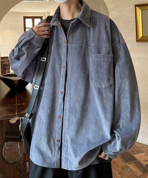 MGV（エムジーヴィー）の「コーデュロイベーシックシャツ（シャツ/ブラウス・メンズ・アイボリー/ブラック/グレー/ブルー・MEDIUM/LARGE/X-LARGE）」の10枚目の写真