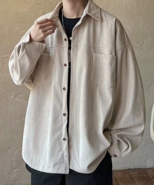 MGV（エムジーヴィー）の「コーデュロイベーシックシャツ（シャツ/ブラウス・メンズ・アイボリー/ブラック/グレー/ブルー・MEDIUM/LARGE/X-LARGE）」の5枚目の写真
