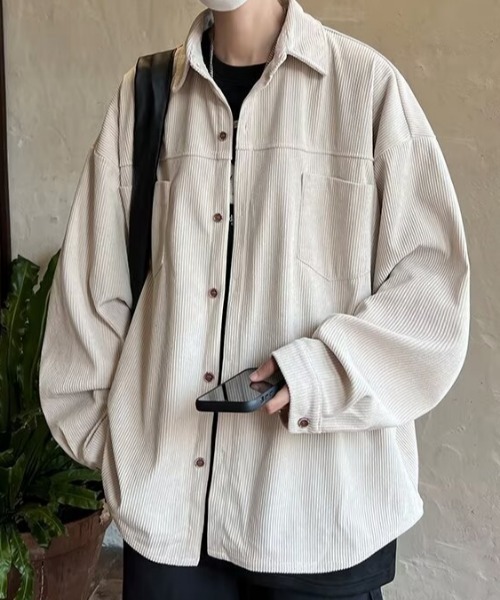 MGV（エムジーヴィー）の「コーデュロイベーシックシャツ（シャツ/ブラウス・メンズ・アイボリー/ブラック/グレー/ブルー・MEDIUM/LARGE/X-LARGE）」の6枚目の写真