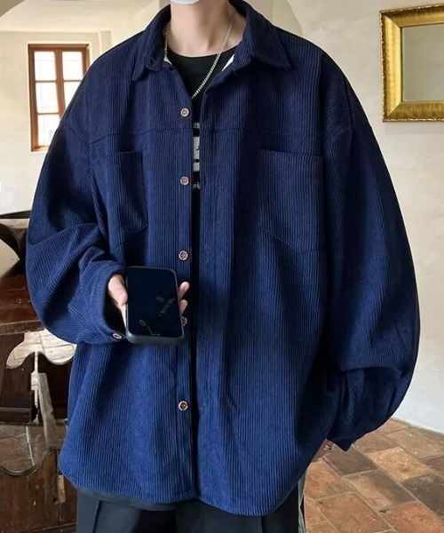 MGV（エムジーヴィー）の「コーデュロイベーシックシャツ（シャツ/ブラウス・メンズ・アイボリー/ブラック/グレー/ブルー・MEDIUM/LARGE/X-LARGE）」の11枚目の写真