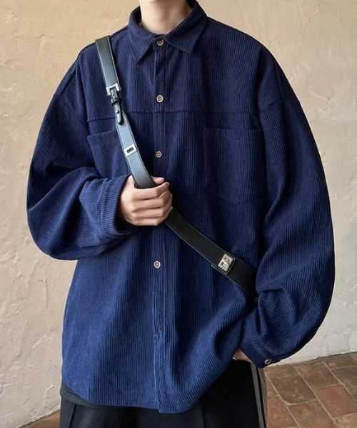 MGV（エムジーヴィー）の「コーデュロイベーシックシャツ（シャツ/ブラウス・メンズ・アイボリー/ブラック/グレー/ブルー・MEDIUM/LARGE/X-LARGE）」の12枚目の写真