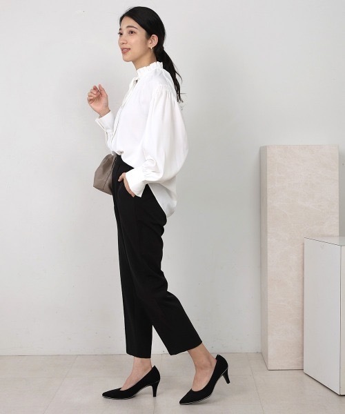 Bou Jeloud（ブージュルード）の「【セレモニー向け】とろみテーパードパンツ（スラックス・レディース・ブラック/ベージュ・FREE）」の5枚目の写真