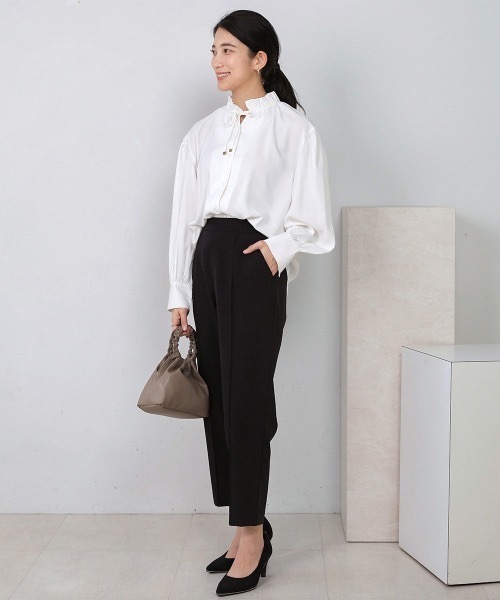 Bou Jeloud（ブージュルード）の「【セレモニー向け】とろみテーパードパンツ（スラックス・レディース・ブラック/ベージュ・FREE）」の7枚目の写真