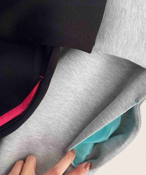 Q（キュー）の「ダンボールフーディーアウター（その他アウター・レディース・ライトグレー/ブラック・MEDIUM）」の7枚目の写真