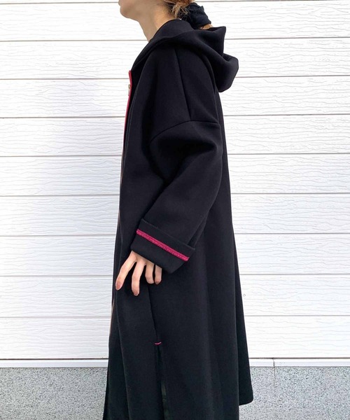 Q（キュー）の「ダンボールフーディーアウター（その他アウター・レディース・ライトグレー/ブラック・MEDIUM）」の17枚目の写真