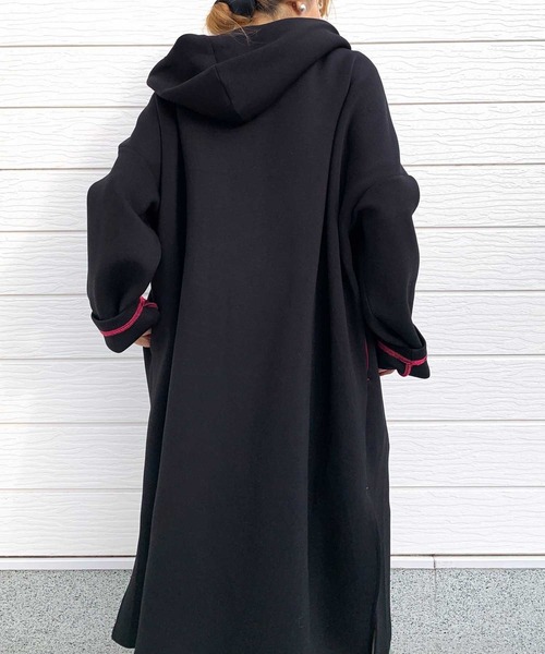 Q（キュー）の「ダンボールフーディーアウター（その他アウター・レディース・ライトグレー/ブラック・MEDIUM）」の18枚目の写真