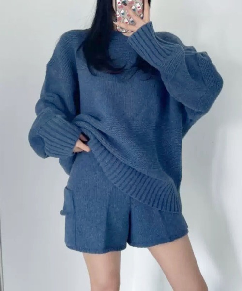 gossip!ロサンゼルス(ゴシップロサンゼルス)の「ニットセットアップ(セットアップ・レディース・グレー/オフホワイト/ブラウン/ブルー・FREE)」の4枚目の写真