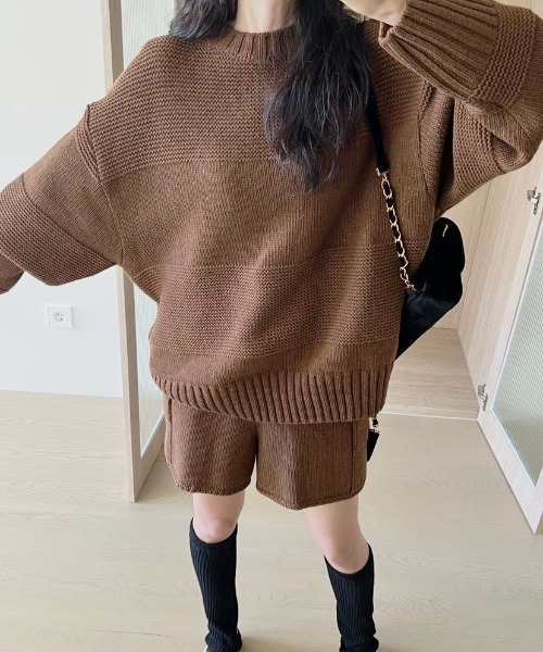 gossip!ロサンゼルス(ゴシップロサンゼルス)の「ニットセットアップ(セットアップ・レディース・グレー/オフホワイト/ブラウン/ブルー・FREE)」の5枚目の写真