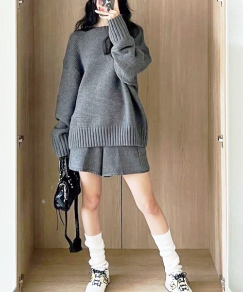 gossip!ロサンゼルス(ゴシップロサンゼルス)の「ニットセットアップ(セットアップ・レディース・グレー/オフホワイト/ブラウン/ブルー・FREE)」の12枚目の写真
