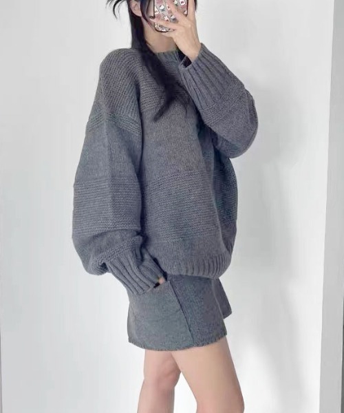 gossip!ロサンゼルス(ゴシップロサンゼルス)の「ニットセットアップ(セットアップ・レディース・グレー/オフホワイト/ブラウン/ブルー・FREE)」の16枚目の写真