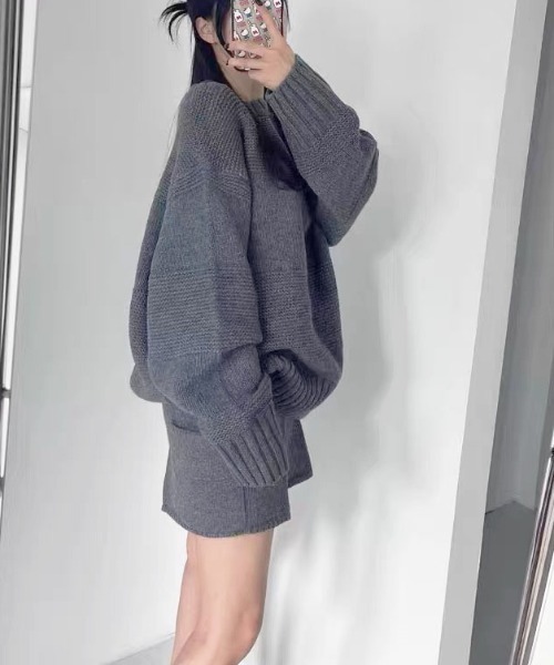 gossip!ロサンゼルス(ゴシップロサンゼルス)の「ニットセットアップ(セットアップ・レディース・グレー/オフホワイト/ブラウン/ブルー・FREE)」の18枚目の写真