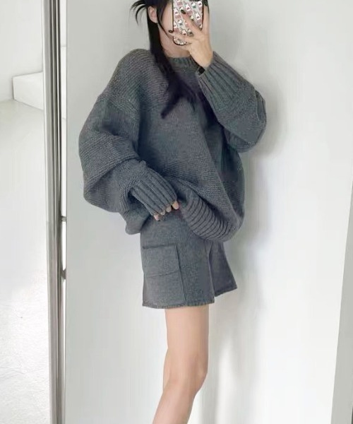 gossip!ロサンゼルス(ゴシップロサンゼルス)の「ニットセットアップ(セットアップ・レディース・グレー/オフホワイト/ブラウン/ブルー・FREE)」の19枚目の写真