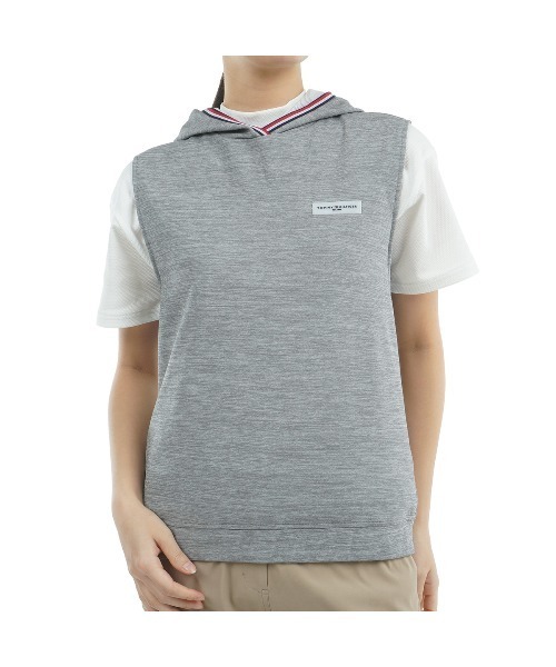 TOMMY HILFIGER GOLF（トミー ヒルフィガー ゴルフ）の「ﾊﾞｯｸﾛｺﾞ ﾌｰﾃﾞｨｰﾍﾞｽﾄ（パーカー・レディース・ネイビー/グレー/ホワイト・L/M/LL）」の2枚目の写真