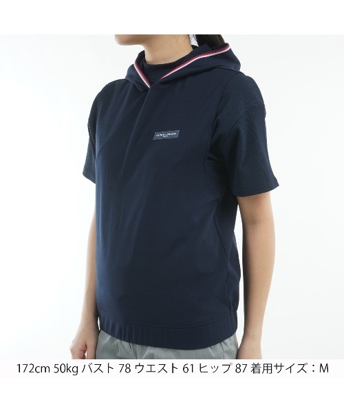 TOMMY HILFIGER GOLF（トミー ヒルフィガー ゴルフ）の「ﾊﾞｯｸﾛｺﾞ ﾌｰﾃﾞｨｰﾍﾞｽﾄ（パーカー・レディース・ネイビー/グレー/ホワイト・L/M/LL）」の15枚目の写真