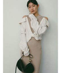 LAGUNAMOON（ラグナムーン）の「シャツドッキングリブニットワンピース（ワンピース）」