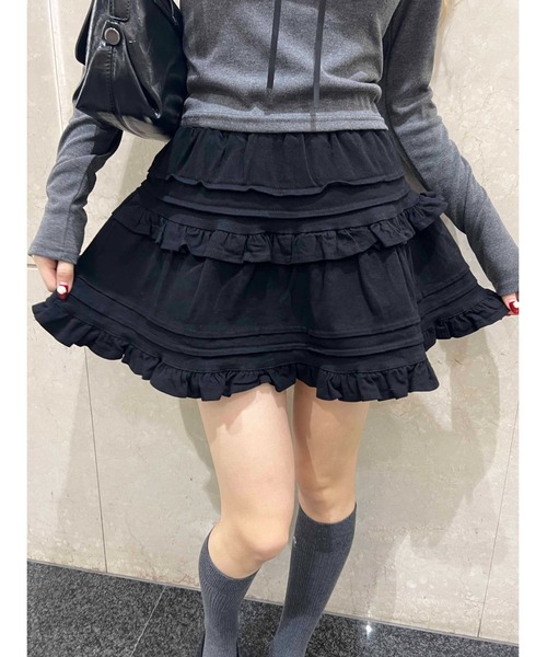 PHILLY(フィリー)の「【PHILLY】デザインフリルスカート(スカート・レディース・アイボリー/ブラック・FREE)」の10枚目の写真