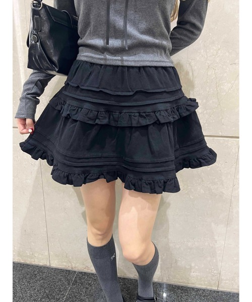 PHILLY(フィリー)の「【PHILLY】デザインフリルスカート(スカート・レディース・アイボリー/ブラック・FREE)」の11枚目の写真