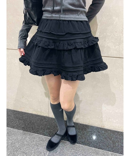 PHILLY(フィリー)の「【PHILLY】デザインフリルスカート(スカート・レディース・アイボリー/ブラック・FREE)」の12枚目の写真