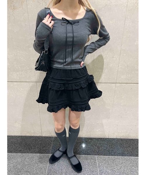 PHILLY(フィリー)の「【PHILLY】デザインフリルスカート(スカート・レディース・アイボリー/ブラック・FREE)」の14枚目の写真