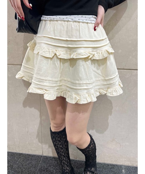 PHILLY(フィリー)の「【PHILLY】デザインフリルスカート(スカート・レディース・アイボリー/ブラック・FREE)」の7枚目の写真