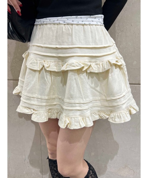 PHILLY(フィリー)の「【PHILLY】デザインフリルスカート(スカート・レディース・アイボリー/ブラック・FREE)」の8枚目の写真