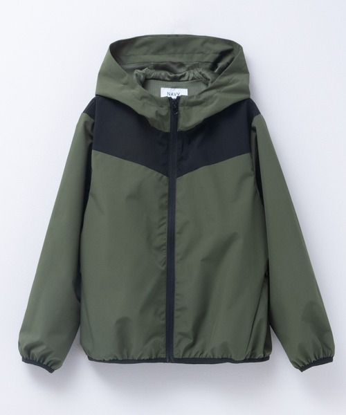 NAVY（ネイビー）の「NAVY 【撥水 防風 ストレッチ 】機能アウター 裏メッシュZIPパーカー（その他アウター・キッズ・ブラック/ターコイズブルー/カーキ・140/150/160/130）」の2枚目の写真