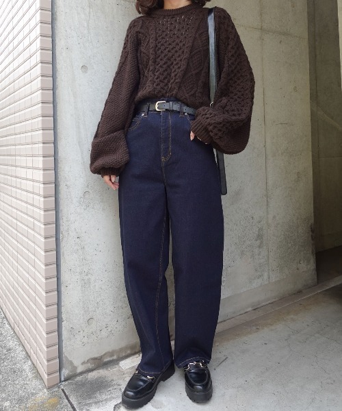 CORNERS（コーナーズ）の「ハイウエストワイドカーブデニム（デニムパンツ・レディース・ネイビー・マルチサイズ）」の19枚目の写真