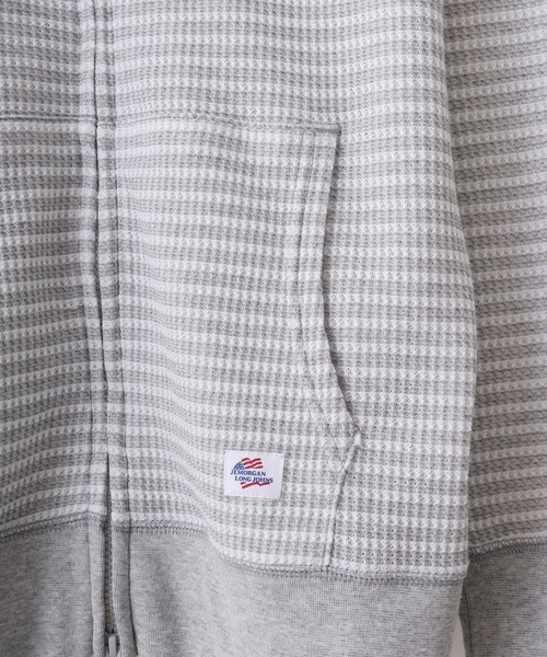 JEMORGAN（ジェーイーモーガン）の「JEMORGAN ワッフルボーダーフルジップパーカ（パーカー・メンズ・ネイビー/ナチュラル/杢グレー・M/XL/L）」の4枚目の写真