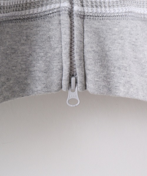 JEMORGAN（ジェーイーモーガン）の「JEMORGAN ワッフルボーダーフルジップパーカ（パーカー・メンズ・ネイビー/ナチュラル/杢グレー・M/XL/L）」の9枚目の写真