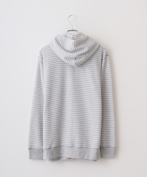 JEMORGAN（ジェーイーモーガン）の「JEMORGAN ワッフルボーダーフルジップパーカ（パーカー・メンズ・ネイビー/ナチュラル/杢グレー・M/XL/L）」の17枚目の写真