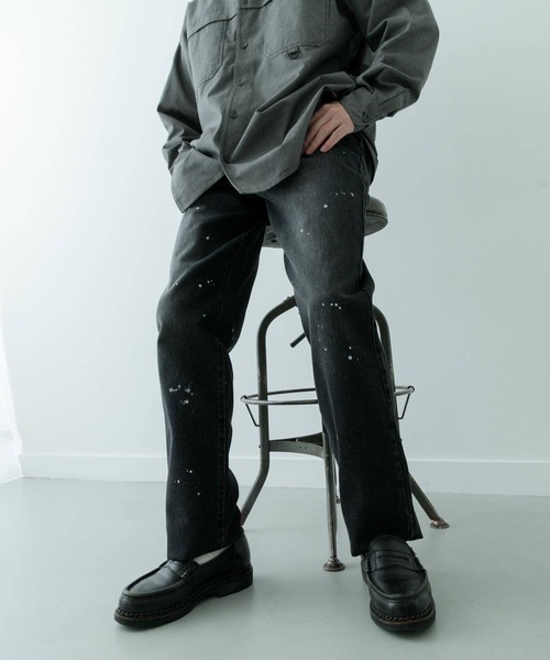 ITEMS URBANRESEARCH（アイテムズ アーバンリサーチ）の「11oz PAINT STRAIGHT DENIM（デニムパンツ・メンズ・ブルー/ブラック・MEDIUM/LARGE）」の10枚目の写真