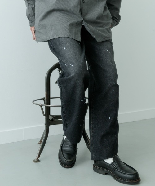 ITEMS URBANRESEARCH（アイテムズ アーバンリサーチ）の「11oz PAINT STRAIGHT DENIM（デニムパンツ・メンズ・ブルー/ブラック・MEDIUM/LARGE）」の12枚目の写真