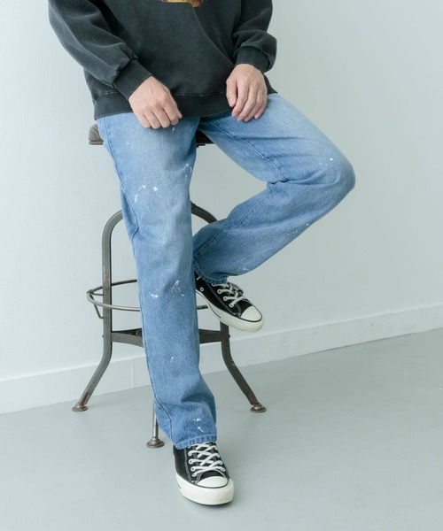 ITEMS URBANRESEARCH（アイテムズ アーバンリサーチ）の「11oz PAINT STRAIGHT DENIM（デニムパンツ・メンズ・ブルー/ブラック・MEDIUM/LARGE）」の21枚目の写真
