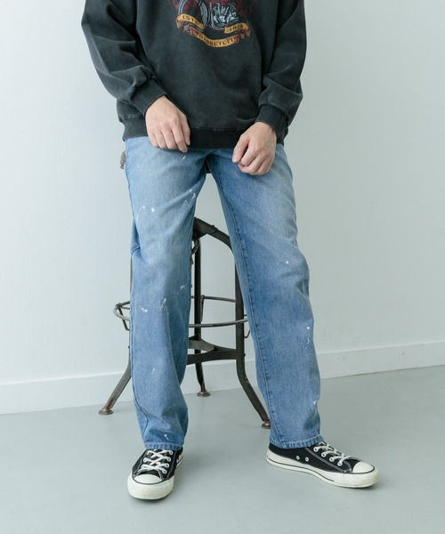 ITEMS URBANRESEARCH（アイテムズ アーバンリサーチ）の「11oz PAINT STRAIGHT DENIM（デニムパンツ・メンズ・ブルー/ブラック・MEDIUM/LARGE）」の22枚目の写真