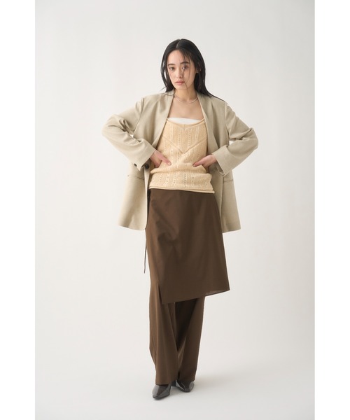 MIESROHE（ミースロエ）の「ボクシーノーカラーＪＫ（ノーカラージャケット・レディース・ブラック/ライトベージュ/グレー・0/1）」の4枚目の写真