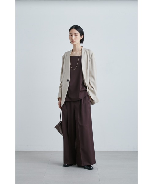 MIESROHE（ミースロエ）の「ボクシーノーカラーＪＫ（ノーカラージャケット・レディース・ブラック/ライトベージュ/グレー・0/1）」の10枚目の写真