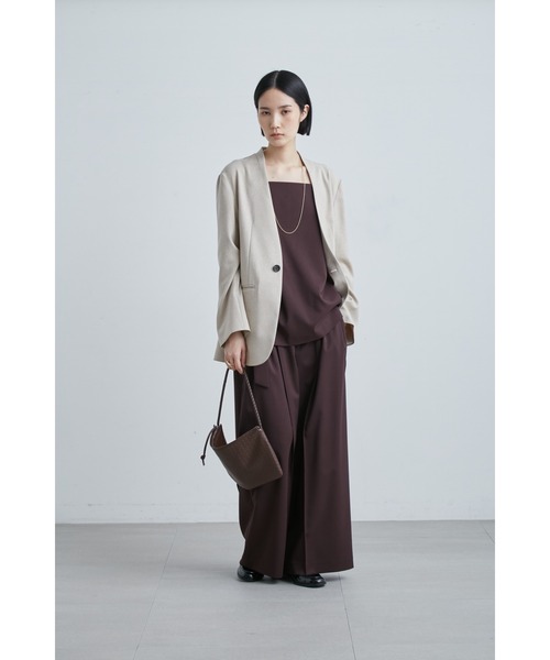 MIESROHE（ミースロエ）の「ボクシーノーカラーＪＫ（ノーカラージャケット・レディース・ブラック/ライトベージュ/グレー・0/1）」の11枚目の写真