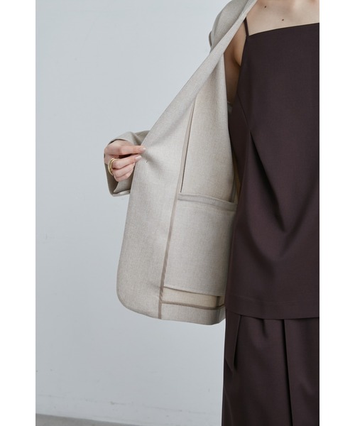 MIESROHE（ミースロエ）の「ボクシーノーカラーＪＫ（ノーカラージャケット・レディース・ブラック/ライトベージュ/グレー・0/1）」の15枚目の写真