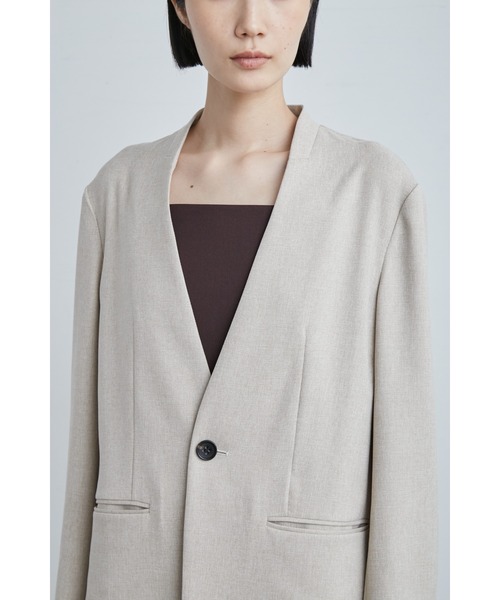 MIESROHE（ミースロエ）の「ボクシーノーカラーＪＫ（ノーカラージャケット・レディース・ブラック/ライトベージュ/グレー・0/1）」の19枚目の写真