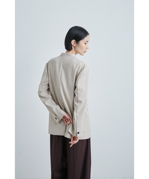 MIESROHE（ミースロエ）の「ボクシーノーカラーＪＫ（ノーカラージャケット・レディース・ブラック/ライトベージュ/グレー・0/1）」の21枚目の写真